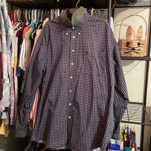 CINCH Men’s XXL Long Sleeve Button Up Shirt Navy & White